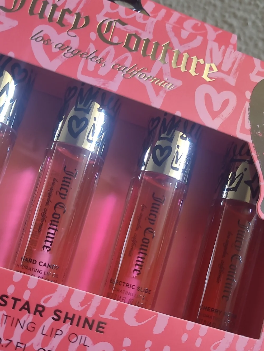 Juicy Couture Rockstar Shine Hydrating Lip Oil Set - Pink & Coral Mix